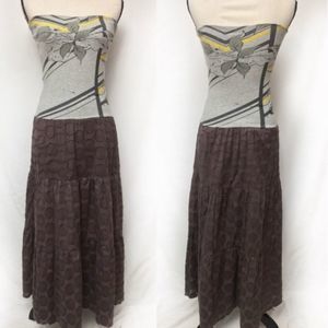 Artsy Chic Mixed Media Textured Tube Dress Medium